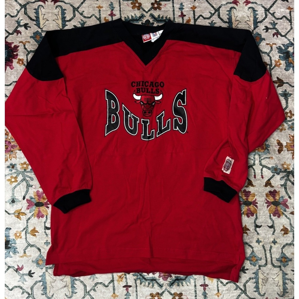 Vintage chicago bulls starter hockey jersey size 18 red